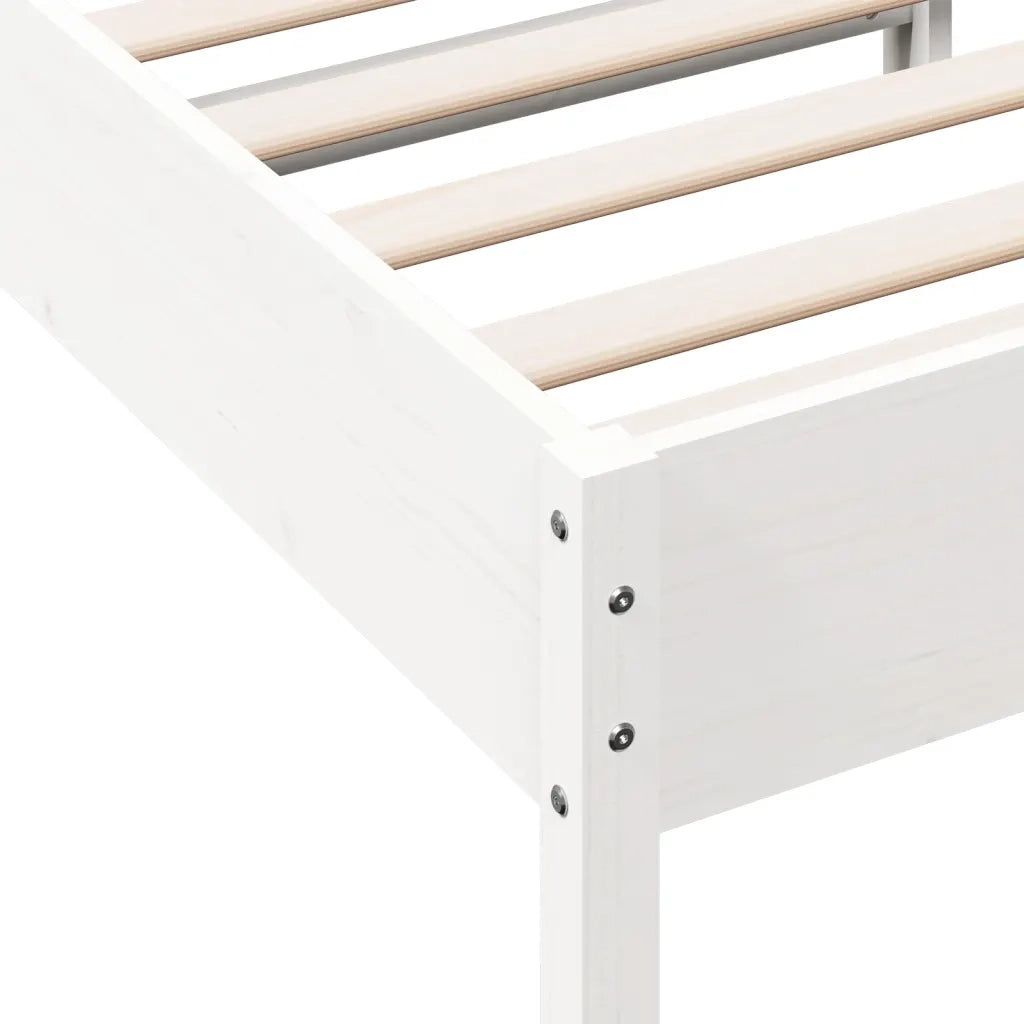 Letto senza Materasso Bianco 90x200 cm Legno Massello di Pino 844738
