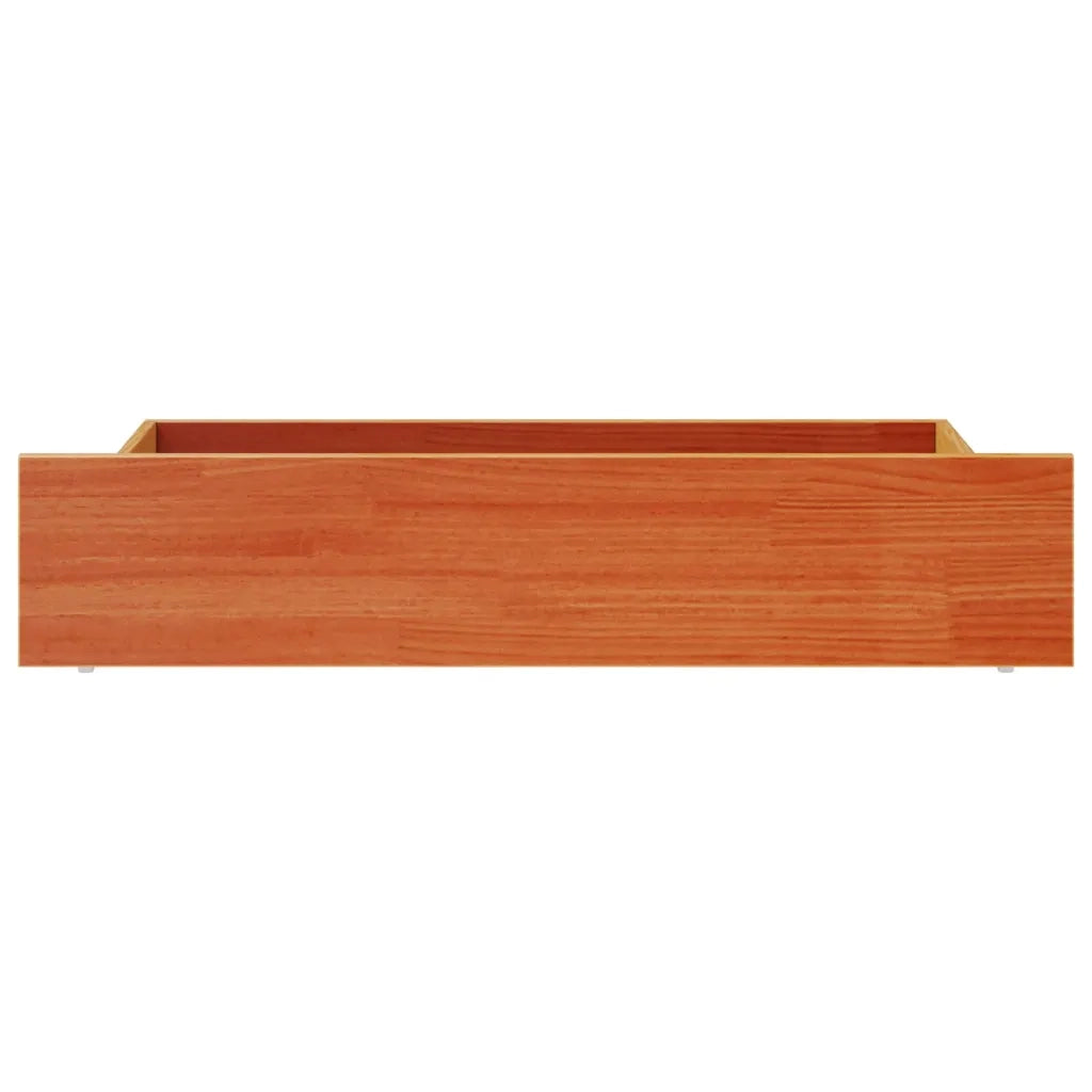 Cassetti per Letto 4pz Marrone Cera in Legno Massello di Pino 847166