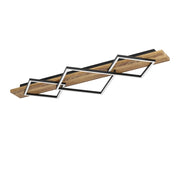 Plafoniera Rustica Country Boyal Metallo Nero 3 Luci Led 42W 3500+2200Lm Ip20