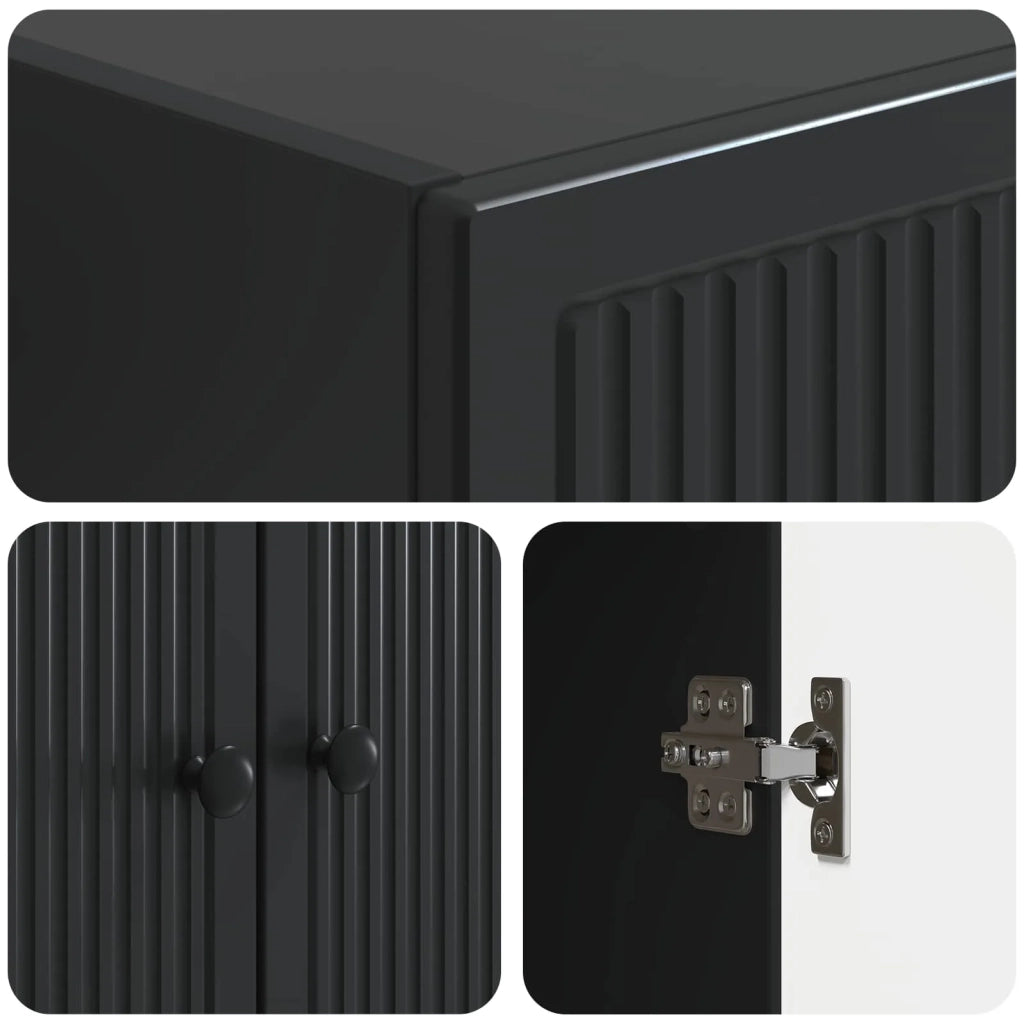 Set di armadi 2 pcs Nero 66 x 34,5 x 90 cm Legno ingegnerizzato
