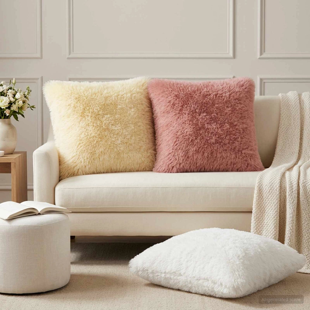 Federa 2 pcs HEERLEN Bianco 60 x 60 cm Fleece PV 912759