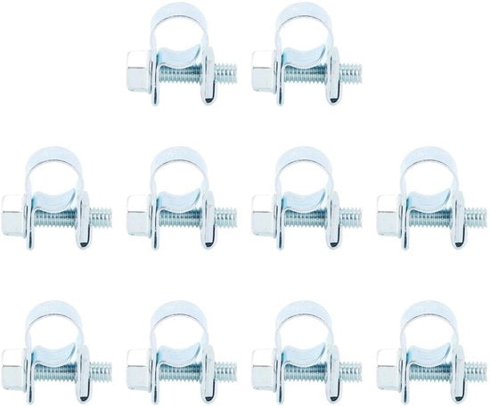 Mini slangklemmen per 10 pezzi, adattabili per tubi idraulici, tubi di gomma, tubi di silicone (6-8 mm)