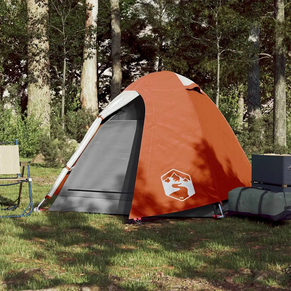 Tenda da Campeggio a Cupola 2 Persone Arancione Impermeabile 94329