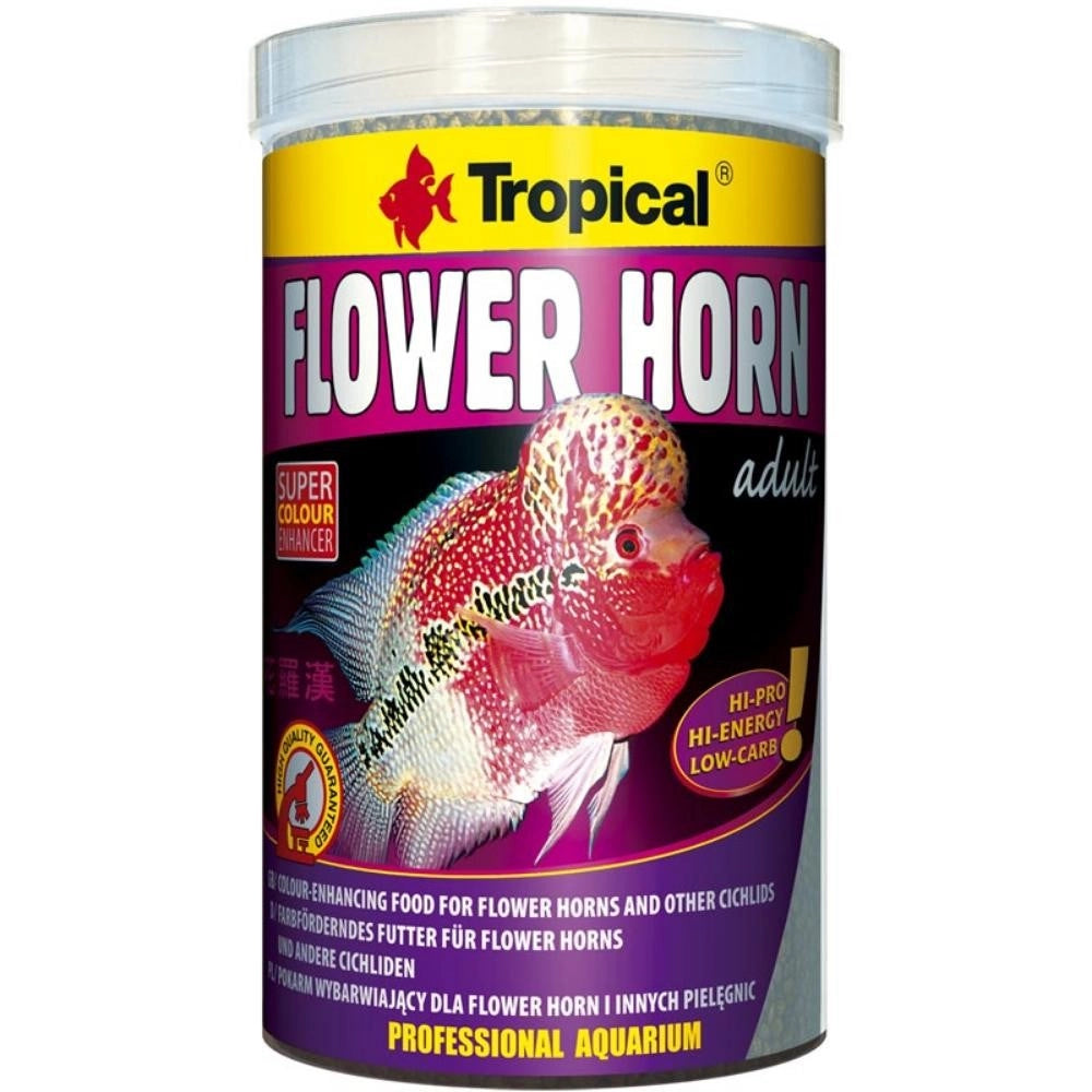 Tropical Flower Horn Adult Pellet - mangime Altamente proteico per Flower Horn adulti Formato: 1000 ml