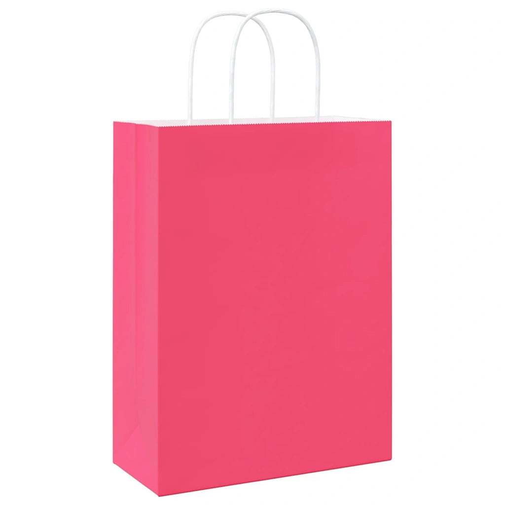 Sacchetti di Carta 50 pz con Manici Rosa 26x12x35 cm 4101660