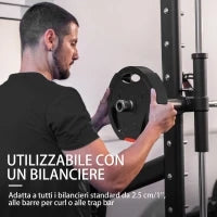 Kit Pesi con 2 Dischi da 10 kg e 2 Dischi da 5 kg in Polipropilene e Sabbia, Ø34x6 cm e Ø27x4.5 cm, Nero