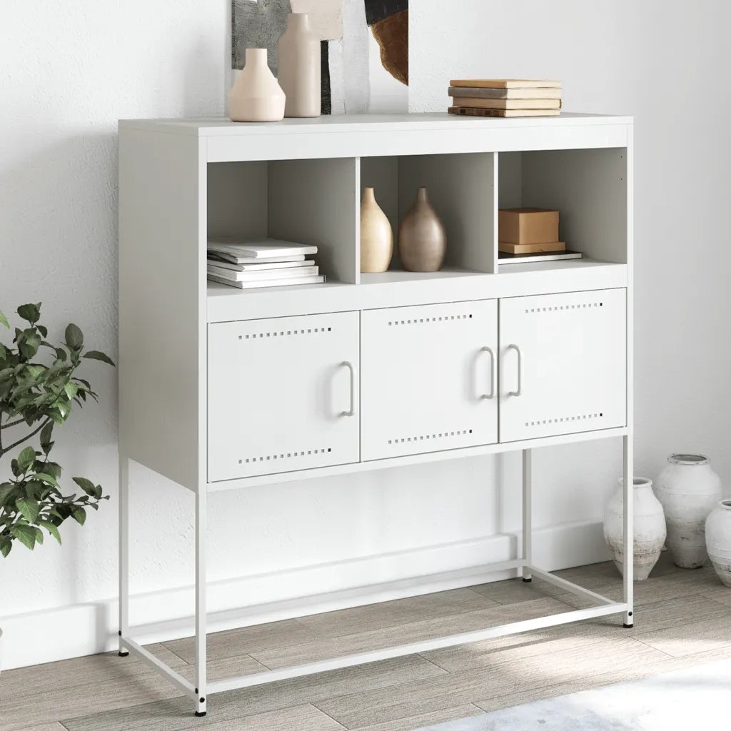 Credenza Bianca 100,5x39x107 cm in Acciaio 846595
