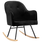Sedia a Dondolo Nera in Velluto CFW7748572