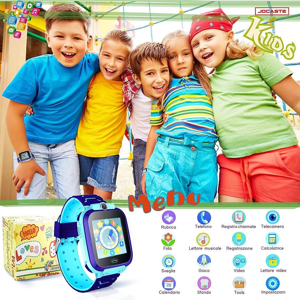 Trade Shop - Smartwatch Per Bambini Orologio Digitale Touch Supporto Sim Giochi Idea Regalo -