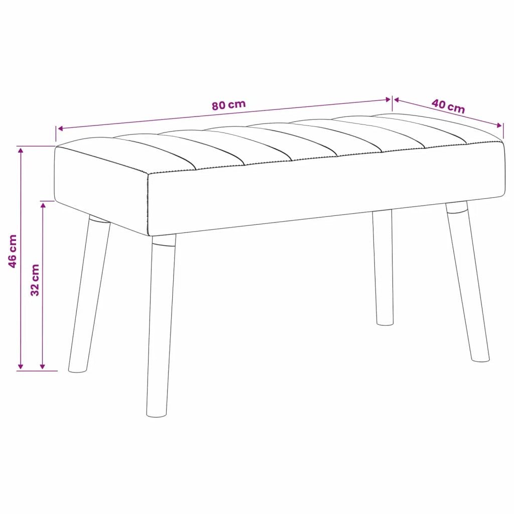 Panchina trapuntata a canale Grigio Chiaro 80 x 40 x 46 cm 42038473