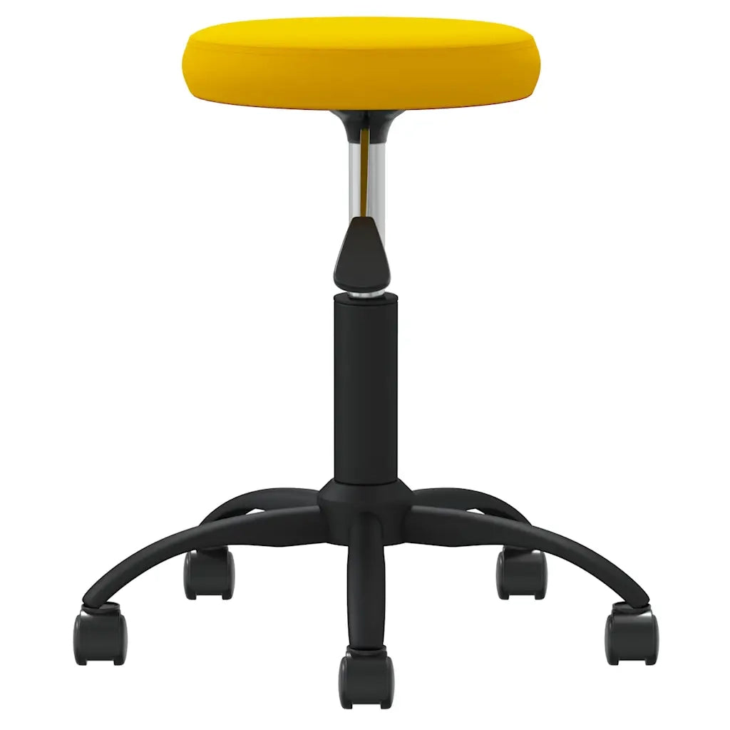 Sgabello da Massaggio in Velluto Giallo Senape CFW3173970