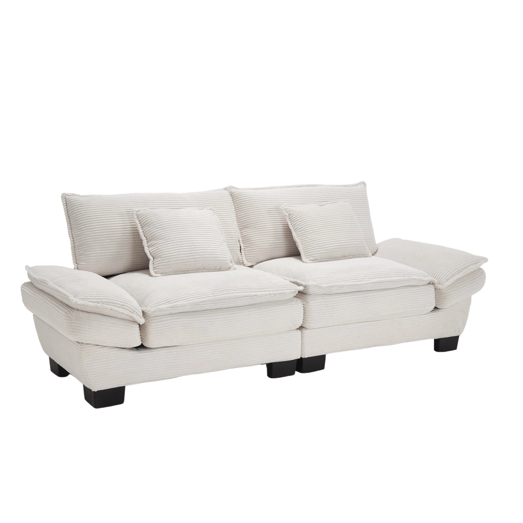 Divano Letto Matrimoniale ¨C MINIMAL ¨C Beige, Tessuto Morbido