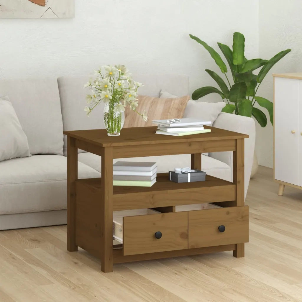 Tavolino da Salotto ambra 71x49x55 cm in Legno Massello di Pino 820939