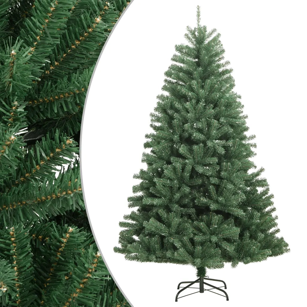 Albero di Natale Artificiale Incernierato con Base Verde 120 cm