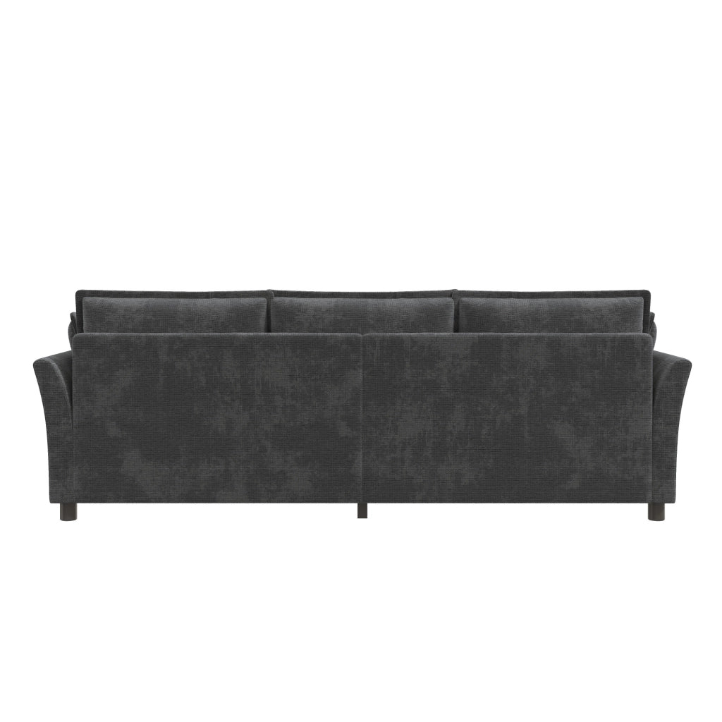 Divano modulare 3 e 2 posti con seduta ampia e braccioli ergonomici per soggiorno e lounge in chenille grigio