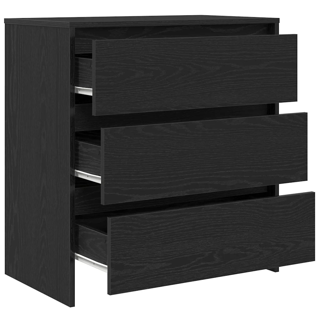 Credenza-Buffet-Armadio da cucina Rovere Nero 70x41x75 cm in Legno Multistrato