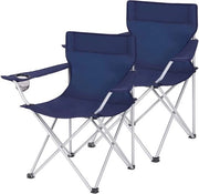 Set di 2 Sedie da Campeggio - Sedile Portatile - Sedile Pieghevole - Sedile Leggero - Sedile da Pic-nic - Sedile da Campeggio Sostenibile - Blu Scuro - 84 x 52 x 81 cm