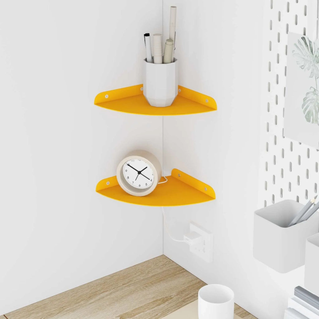 Mensola sospesa 2 pcs Giallo senape 18 x 18 x 2 cm 8004092