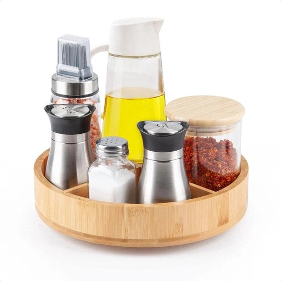 Portaoggetti rotativo organizzatore multifunzionale con spazio di stoccaggio regolabile per cucina, camera da letto, soggiorno, comodino