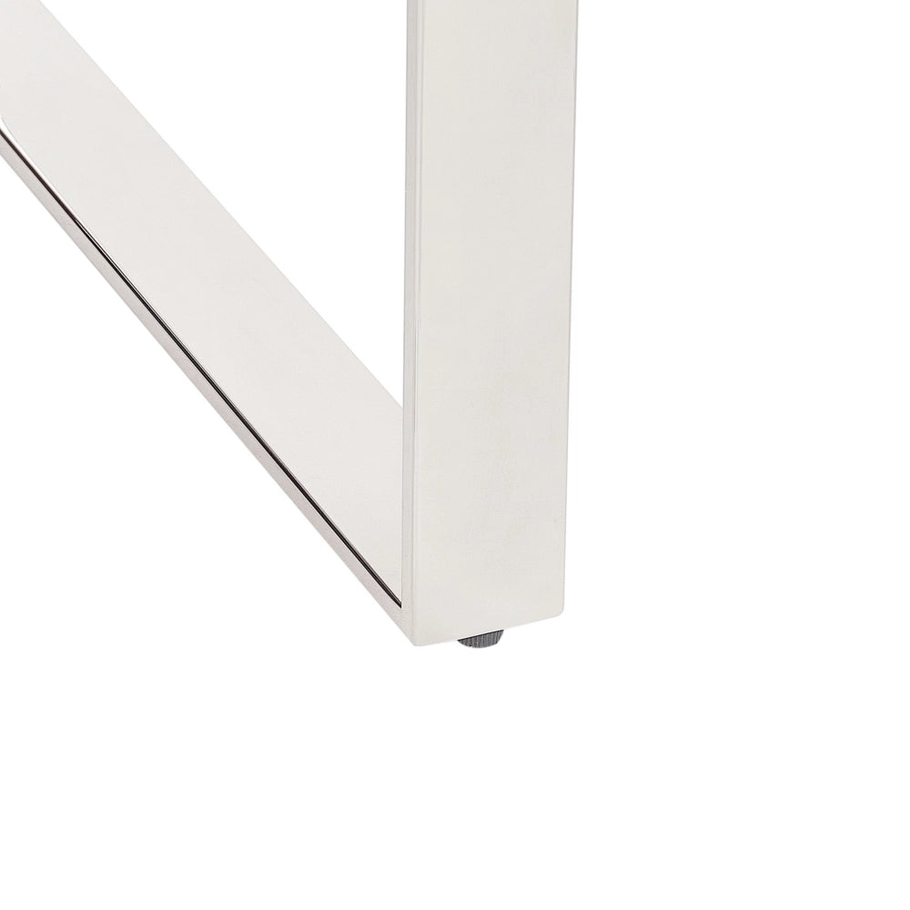 Consolle in vetro temperato trasparente placcato e acciaio inox 120 x 40 cm soggiorno camera da letto