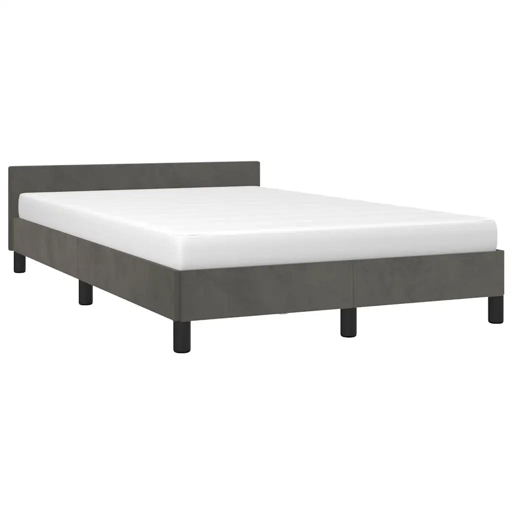 Giroletto con Testiera Grigio Scuro 120x200 cm in Velluto cod mxl 63062