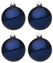 Palline di Natale in Vetro Blu Lucido Addobbi Decorazioni Natalizie Albero Diametro: 100 mm