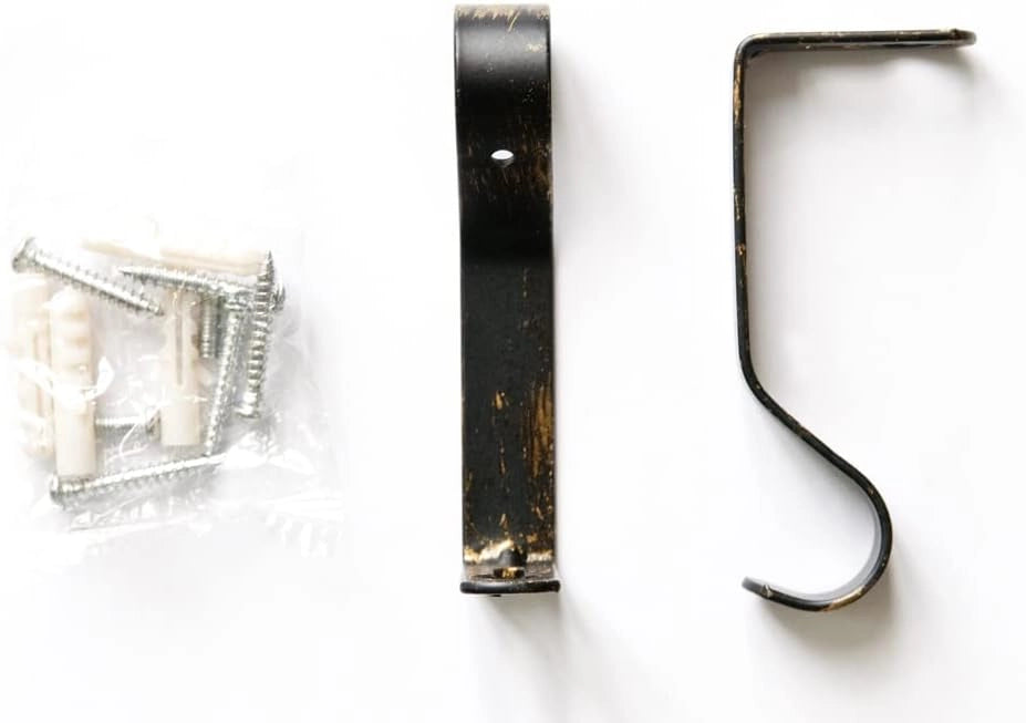 Bastone Tenda Estendibile 120-210 cm Ferro Asta Anelli Staffe Stile Antico Lancia