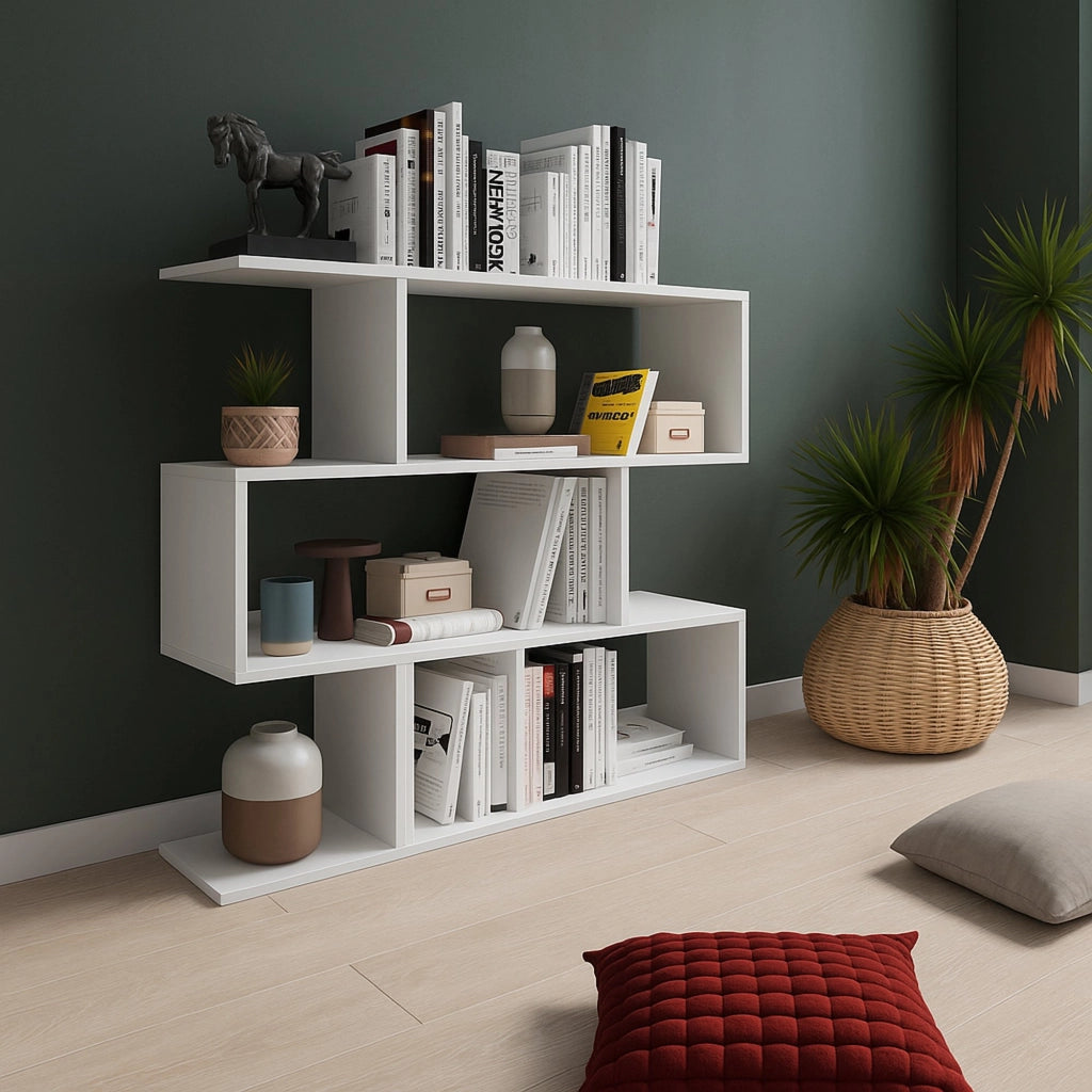 Biblioteca Terzolas, Libreria 3 Ripiani, 110x25x96h cm Bianco