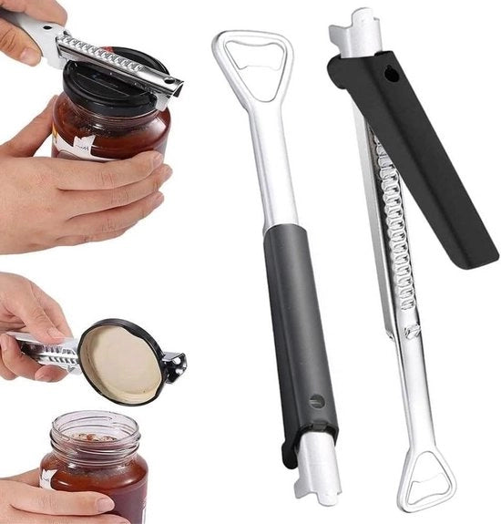 Set di Apribottiglie Manuali in Acciaio Inossidabile - 2 pezzi - Adattabile e Professionale - Ideale per Mani Deboli e Artrite