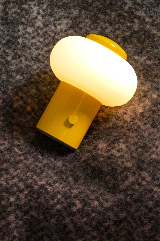 Lampada da tavolo LED senza fili GUSTAV vetro gialla Lucide