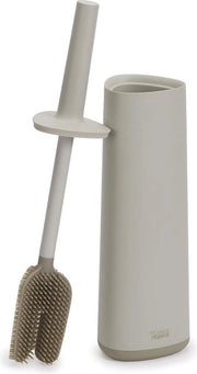 Set di spazzole per il water di serie avanzato con contenitore di stoccaggio e trattamento antiriflesso con tre teste di spazzola intercambiabili, finitura opaca, colore Beige