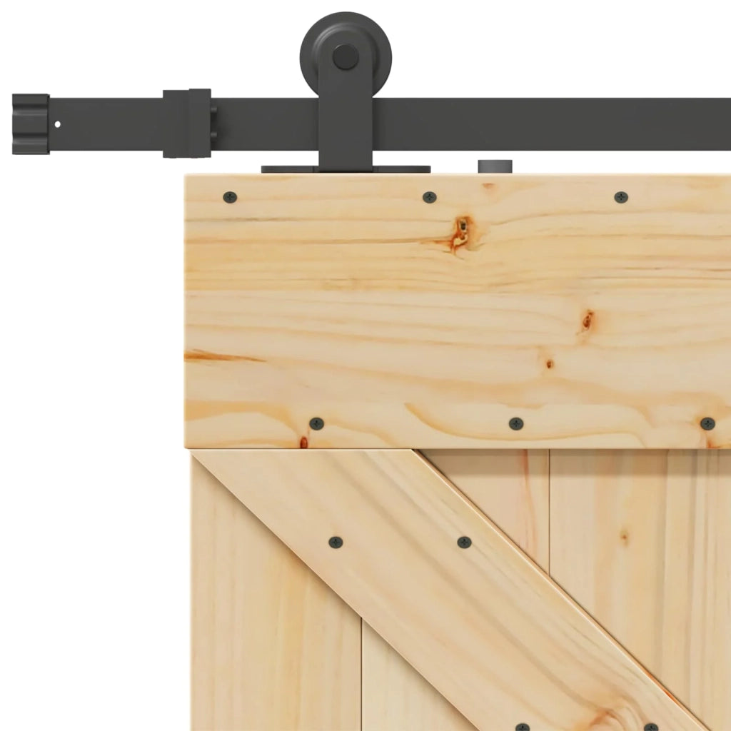 Porta scorrevole NARVIK Naturale e Nero 80 x 210 cm (213,5 cm)