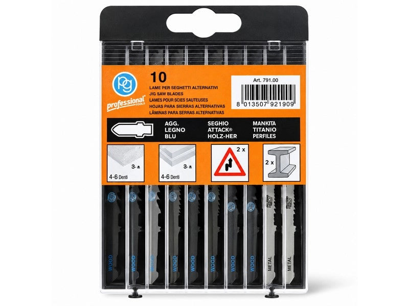 Kit 10 Lame Assortite per Seghetto Attacco Bosch Art. 721.90 Poggi