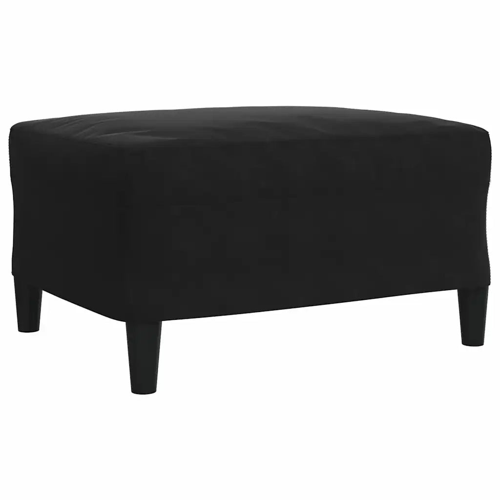 Set di Divani 4 pz con Cuscini e Rinforzi Nero in Velluto