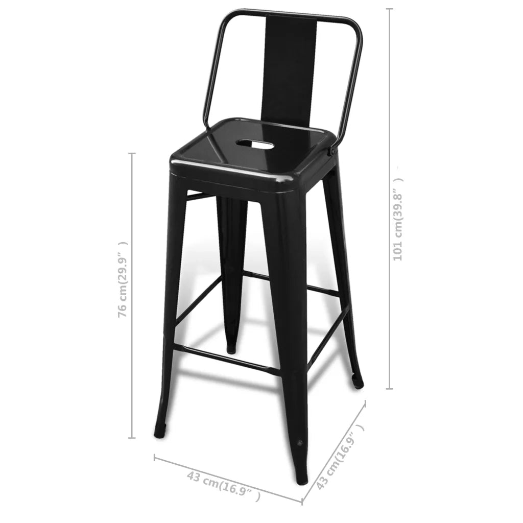 Sgabelli da Bar 4 pz Neri in Acciaio cod mxl 56001