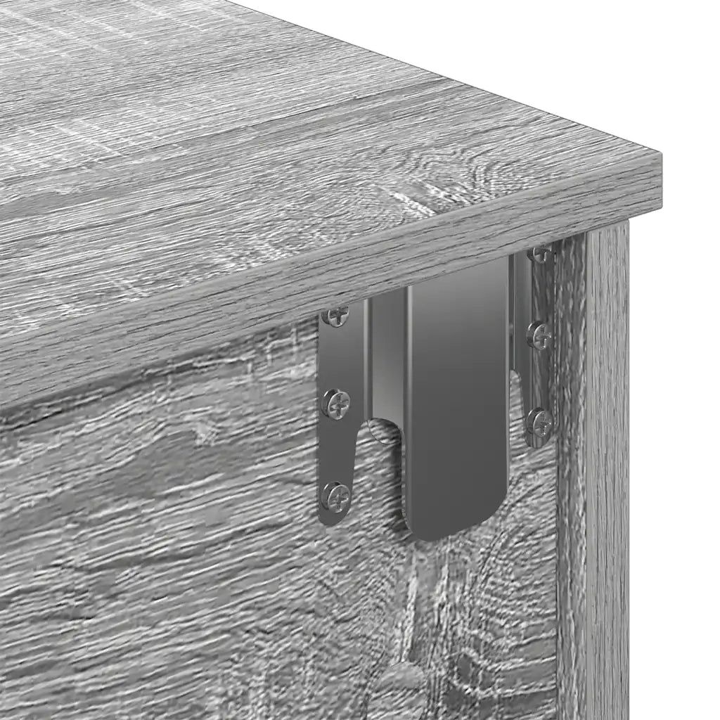 Scaffale a Parete con Cassetti Grigio 80x31x17 cm in Truciolato 859955