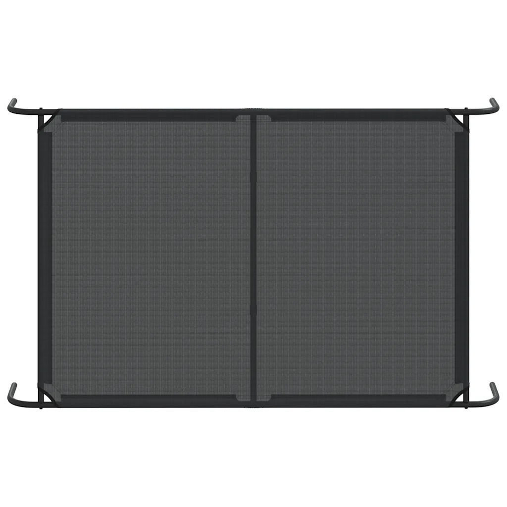 Cuccia per Cani Rialzata Nera 150x90x20 cm Textilene e Acciaio