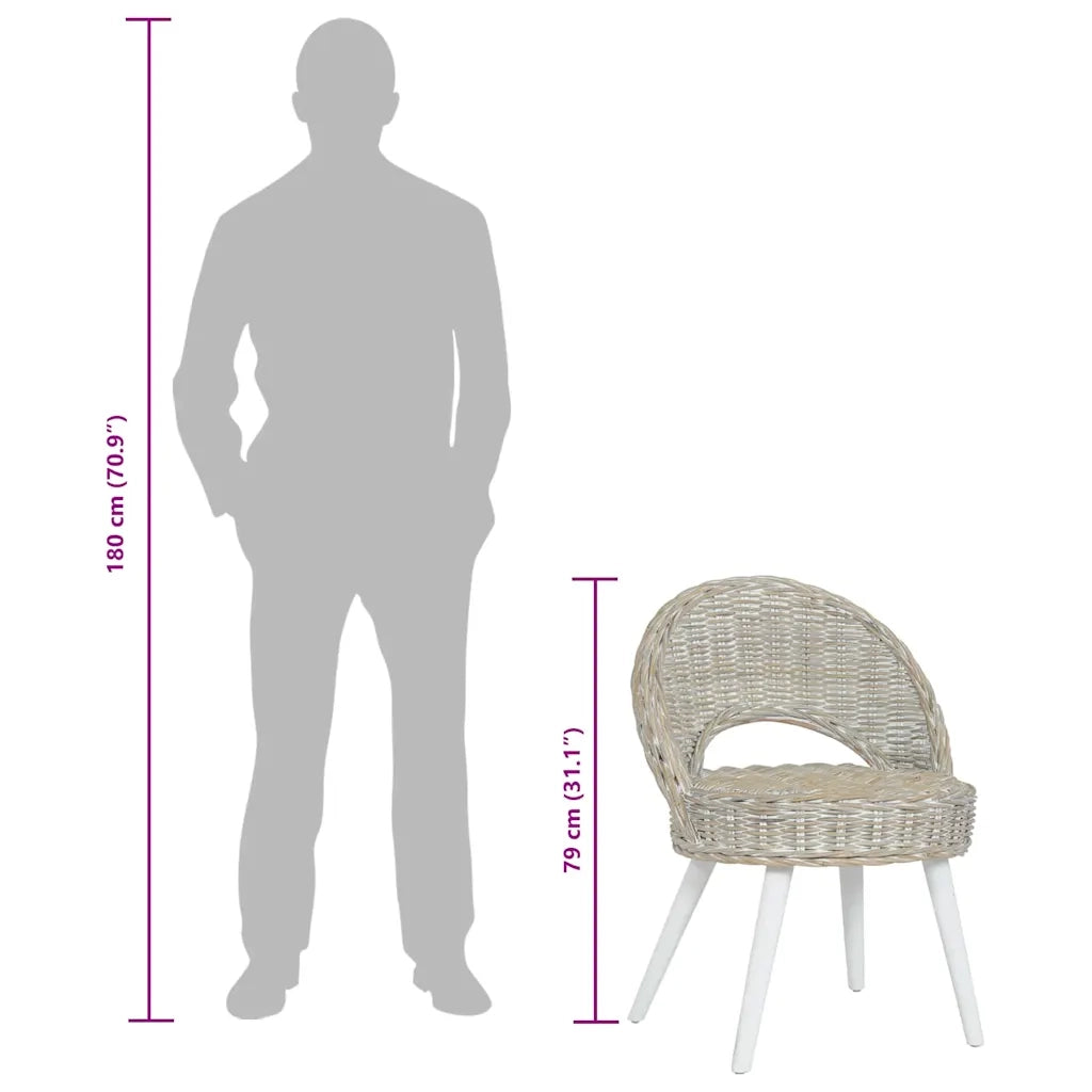 Poltrona-Divano Sedia-Poltroncina in Rattan Kubu Bianco