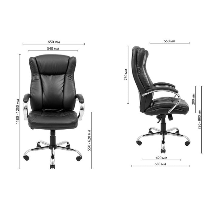 RONDI Senator sedia girevole Cromo M-2 (Anyfix) Nero