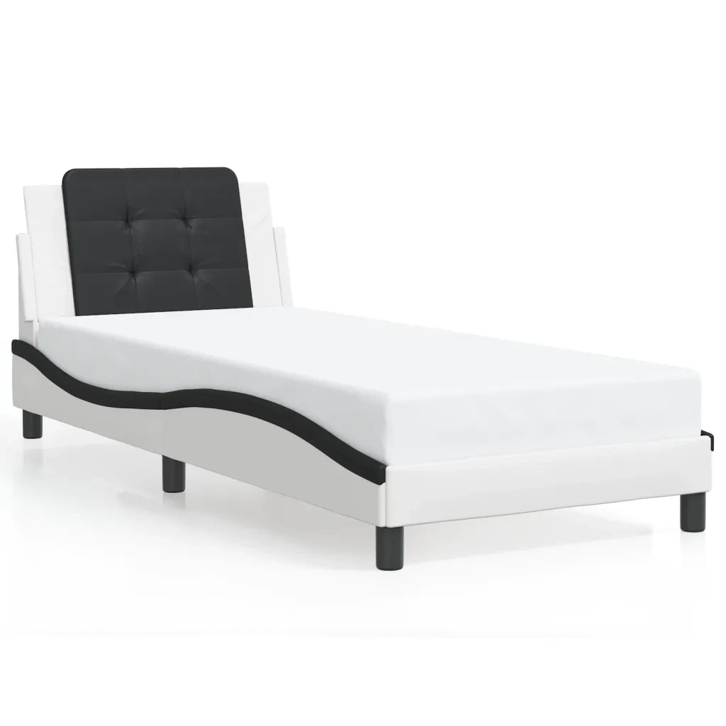 Giroletto con LED senza Materasso Zadar Bianco e Nero 90x190 cm 3214081
