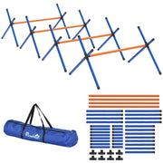 Kit di agility per cani, composto da 4 pezzi con ostacoli, borsa per il trasporto e struttura di allenamento regolabile in altezza per cani di
