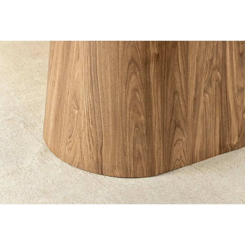 Tavolo da pranzo LUMEA – Ovale 200 cm – Effetto marmo grigio – Piede largo – Stile contemporaneo