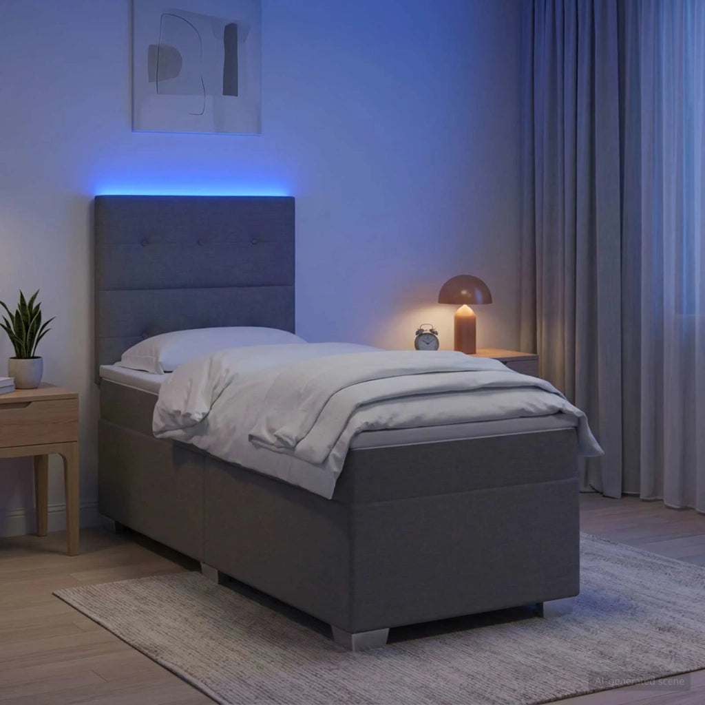 Letto box spring con materasso Grigio Chiaro 80 x 200 cm 3454740