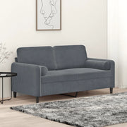 Divano a 2 Posti con Cuscini-Sofa 2 Posti con Cuscini Grigio Scuro 140 cm in Velluto 254882