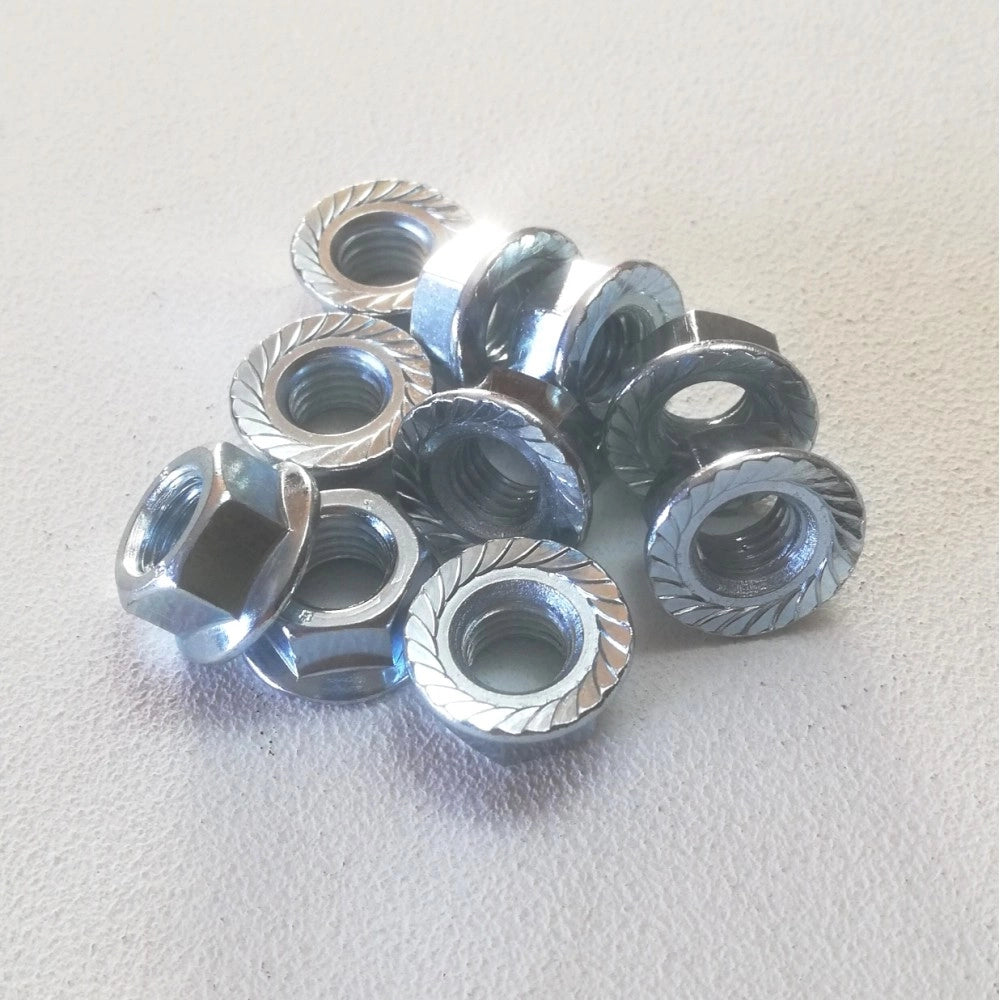 M 8 chiave 13 - 100pz dado esagonale flangiato zincato passo grosso