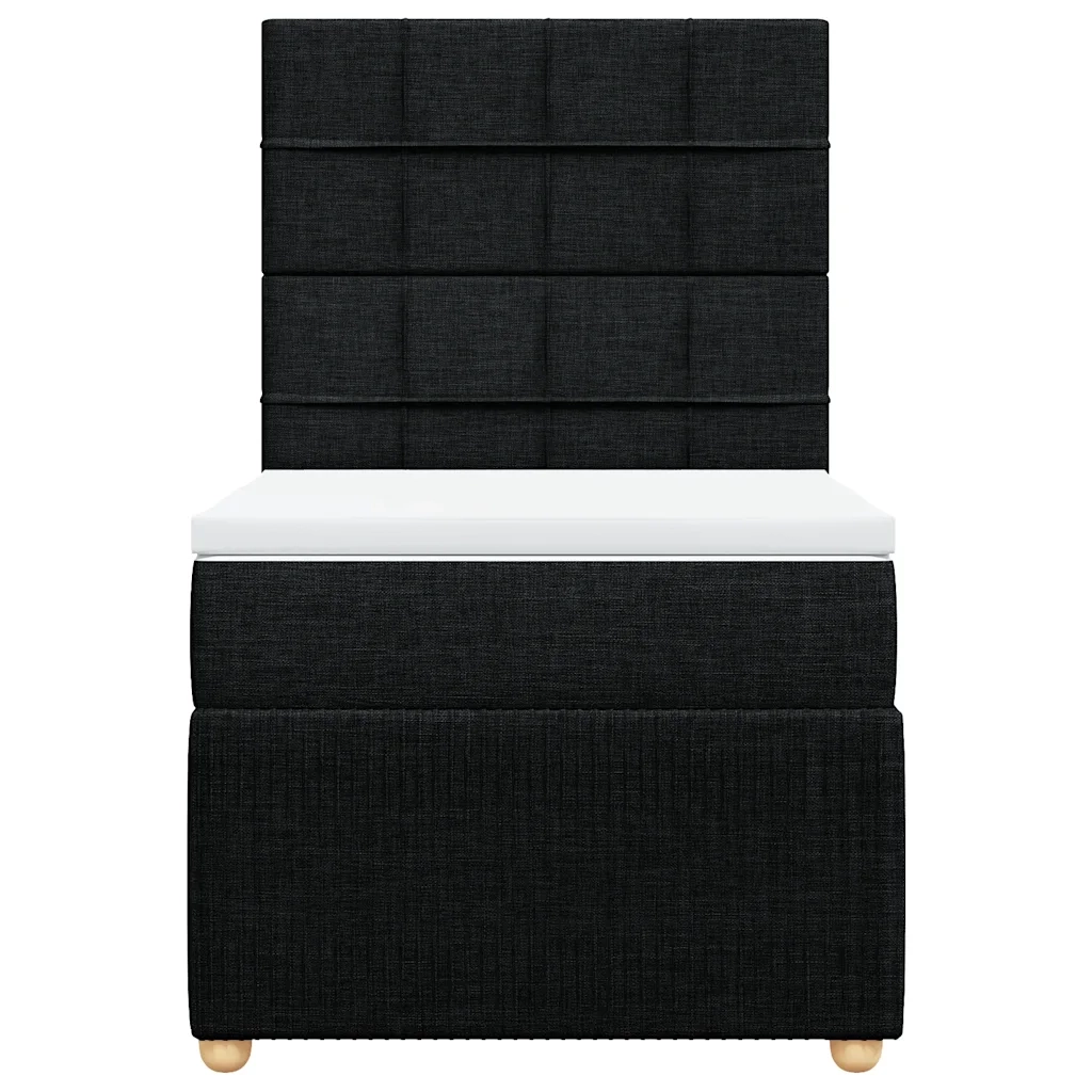 Giroletto a Molle con Materasso Nero 80x200 cm inTessuto