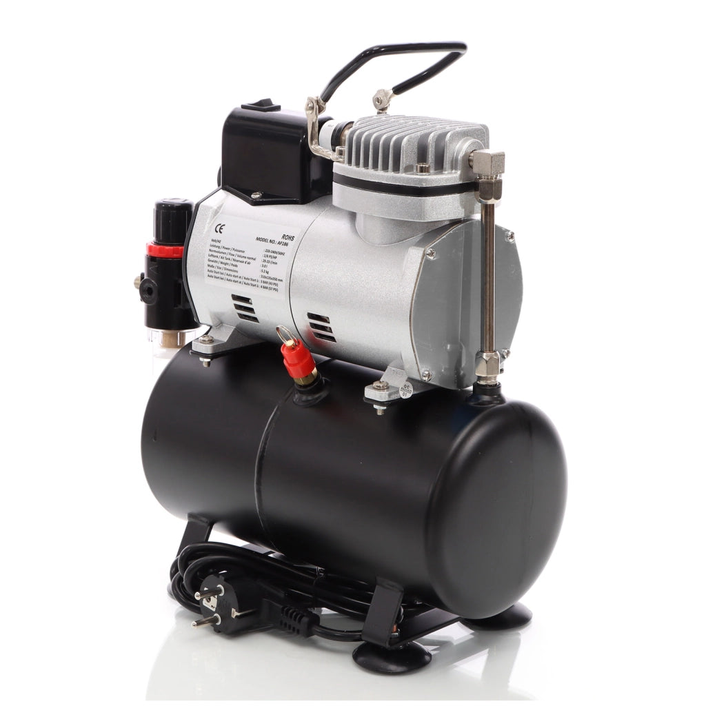 Compressore per aerografo AF186 con serbatoio riduttore di pressione 4 bar Start-stop automatico