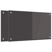 Set di 2 paraschizzi da cucina moderni ed eleganti 70 x 40 cm facili da installare resistenti in vetro temperato grigio scuro 02_0056238
