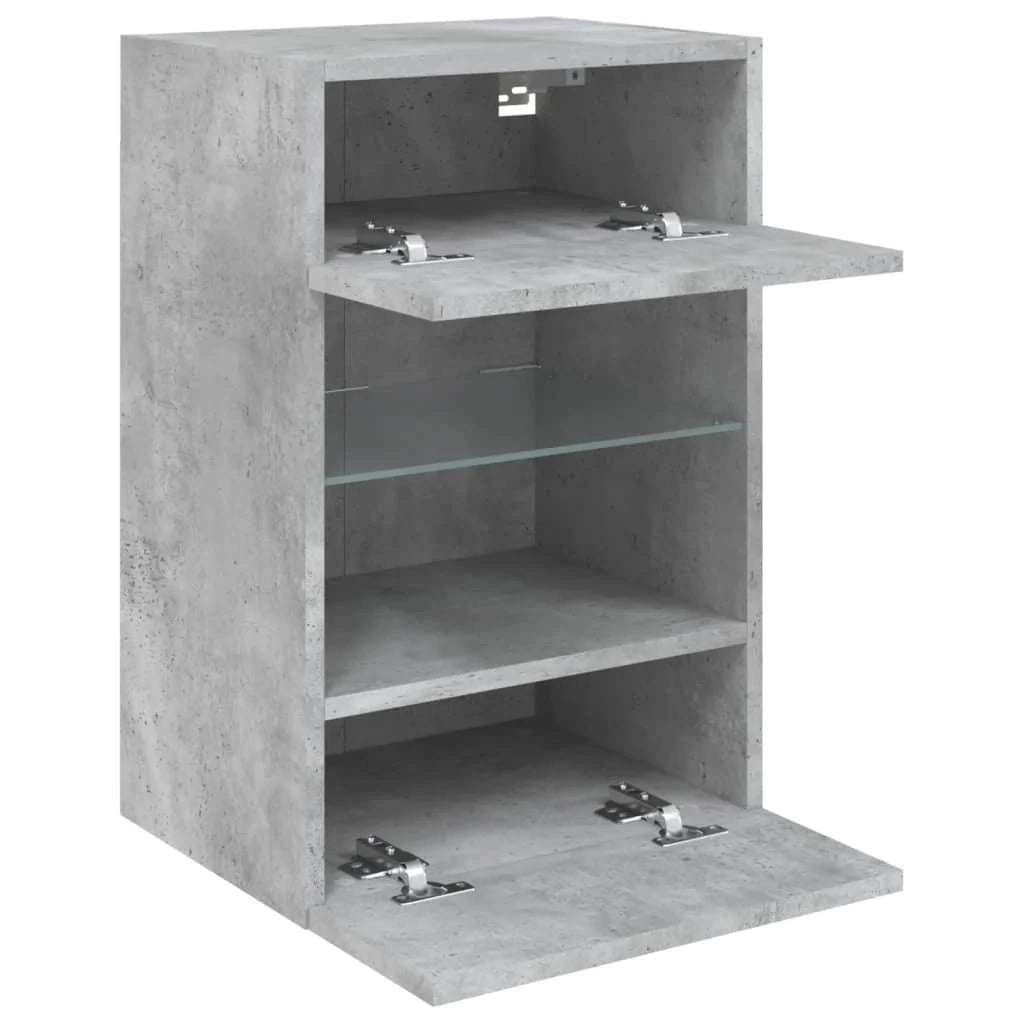 Mobile TV multimediale da parete mensola TV credenza mobile TV sala da pranzo soggiorno camera da letto e luci LED 2 pezzi 40 x 30 x 60,5 cm grigio 02_0029129