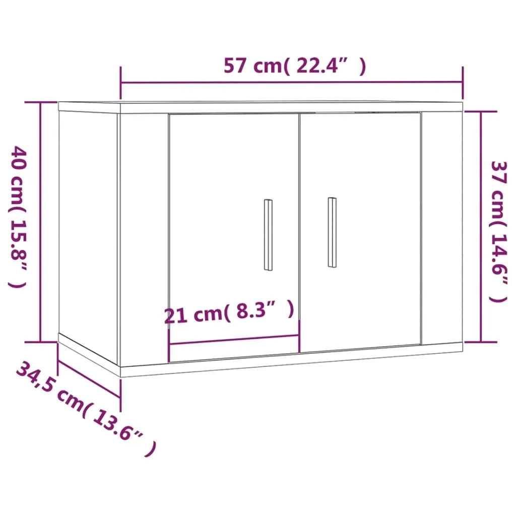 Set Mobili Porta TV 2 pz Rovere Marrone in Legno Multistrato 3188725